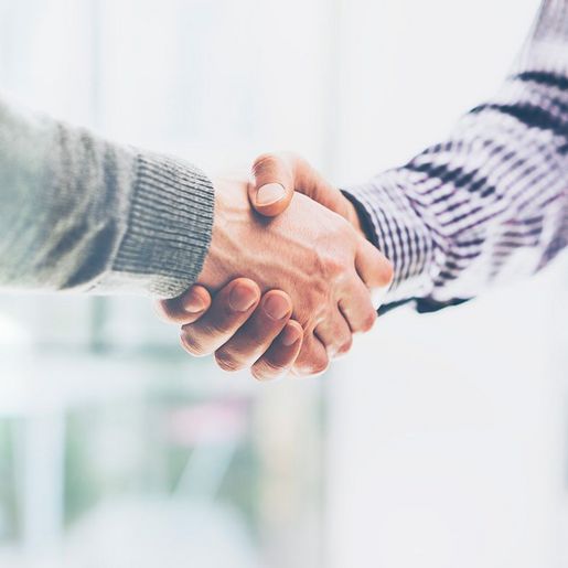 Zwei Geschäftsmänner geben sich die Hand
