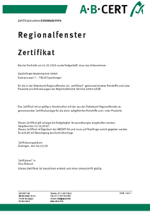 Regionalfenster Zertifikat (pdf)